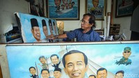 Mereka mencari cuan dengan menjajakan lukisan bakal capres seperti Prabowo, Ganjar dan Anies.  