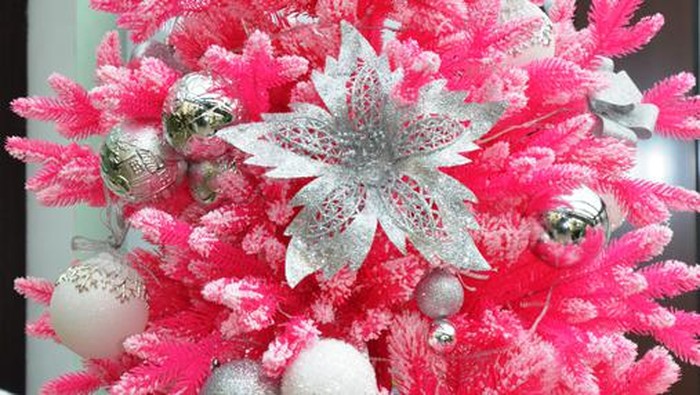Flocked Christmas Tree with multi colors.