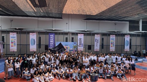 Potret keseruan acara Classy Yamaha Youth Festival 2023 di SMA Tunas Daud, Senin (4/12/2023).