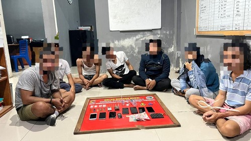 Penangkapan 7 warga saat pesta narkotika di Lombok Tengah. Foto: Humas Polres Lombok Tengah.