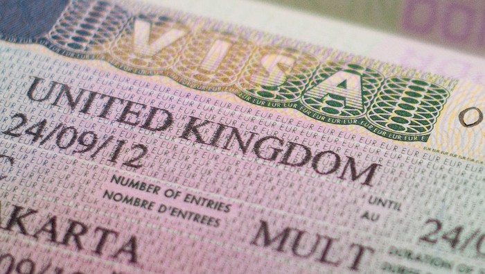 United Kingdom visa in passport