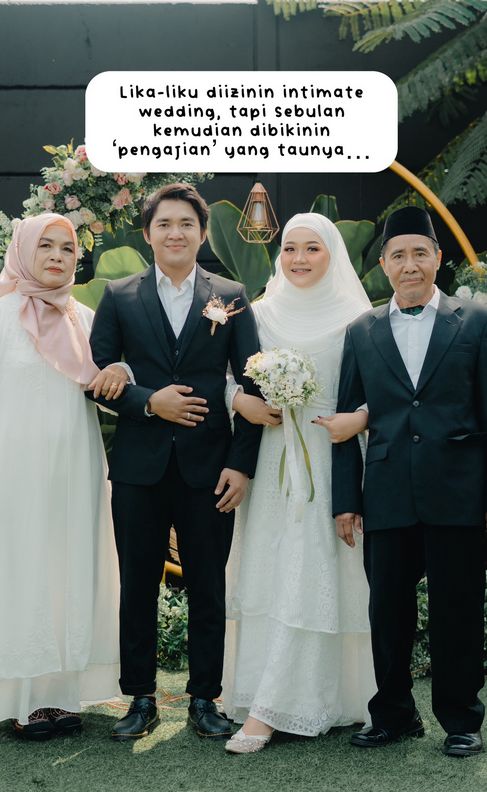 KIsah pengantin yang menggelar acara intimate wedding, viral di TIkTok
