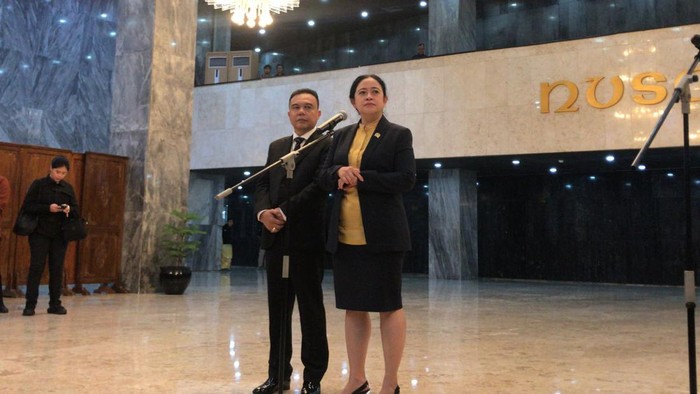Puan Maharani (bicara menggunakan mic)-(Firda/detikcom)