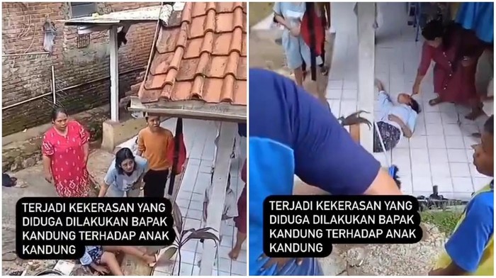 Tangkapan layar video viral di media sosial dugaan penganiayaan di Sukabumi.