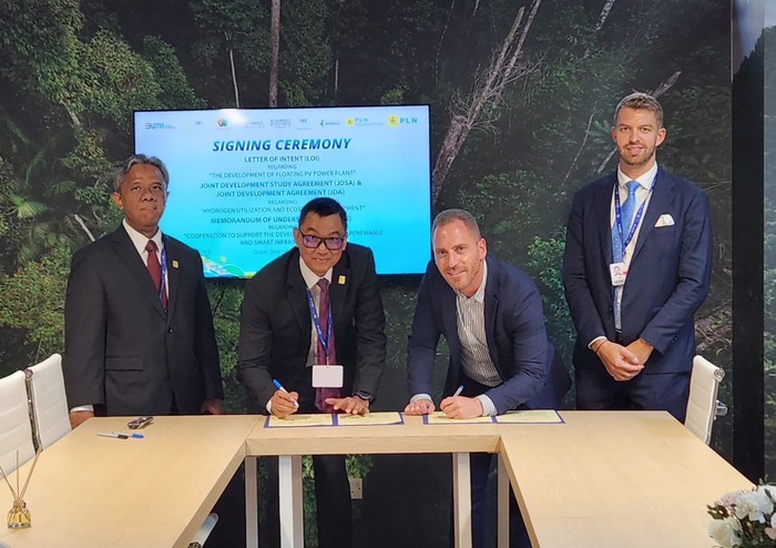 Di gelaran COP28 Dubai, PT PLN (Persero) melakukan kesepakatan bisnis dengan perusahaan hidrogen asal Perancis, Hydrogen De France (HDF Energy)