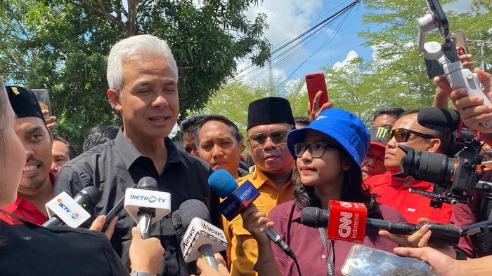 Ganjar Pranowo kampanye di Kutai Kartanegara, Kalimantan Timur, Rabu (6/12/2023).