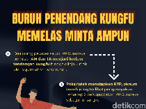 Infografis: Buruh Penendang Kungfu Memelas Minta Ampun