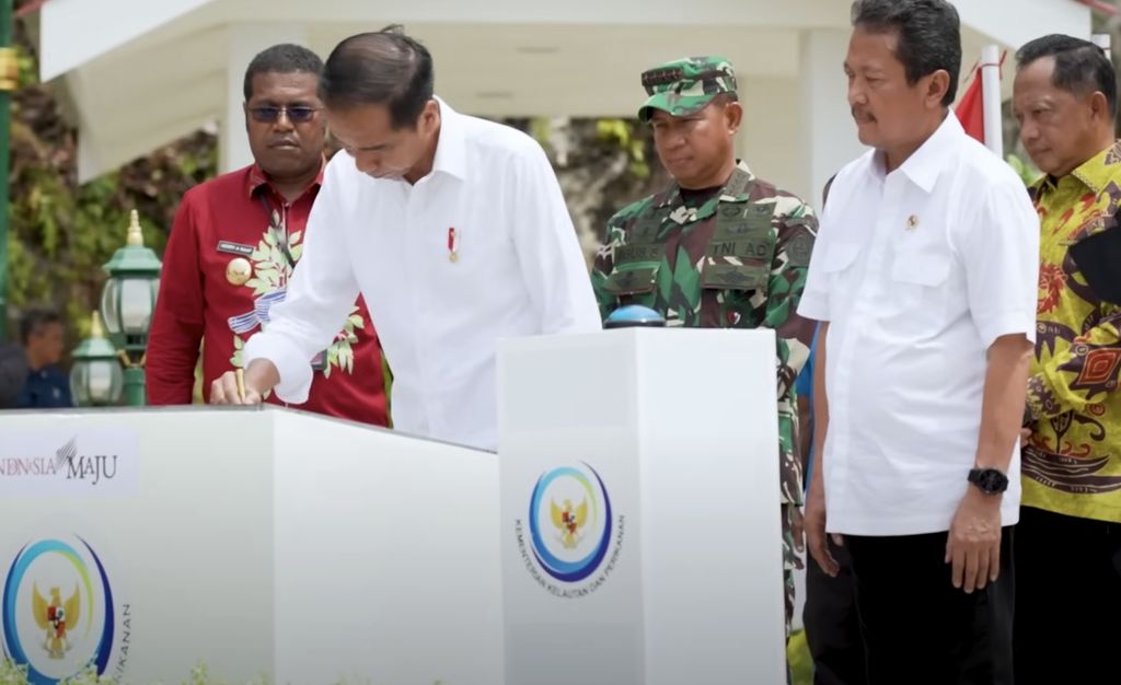 Presiden Jokowi resmikan Kampung Nelayan Modern, Biak Numfor. (YouTube/Sekretariat Presiden)