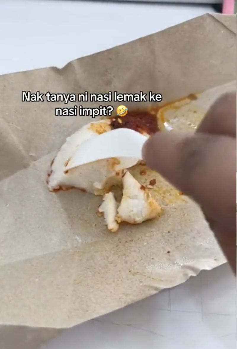 Zonk! Beli Nasi Lemak Kemasan, Wanita Kaget Isinya Kayak Lontong