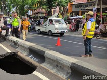 Before-After Aspal Jalan Bandung Kota Malang Ambles