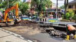 Penampakan Aspal Jalan Bandung Kota Malang Ambles