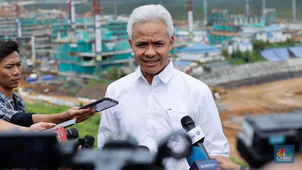 Capres Ganjar Pranowo di IKN. (CNBC Indonesia/Wiji Nurhayat)