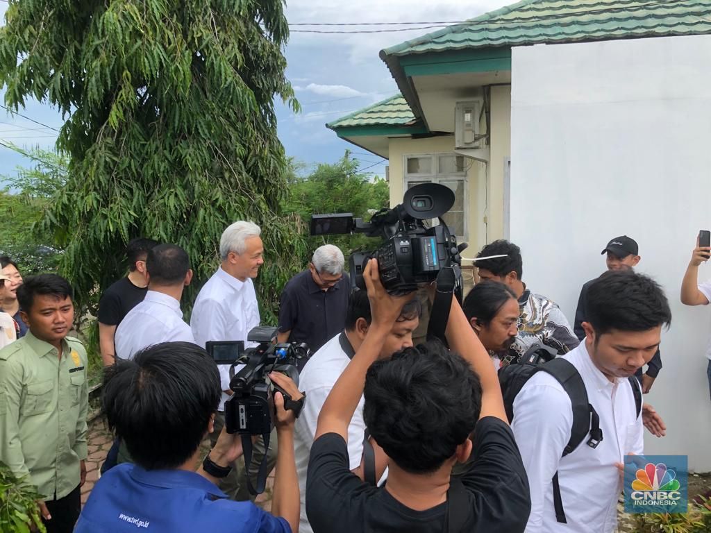 Capres Ganjar Pranowo di IKN. (CNBC Indonesia/Wiji Nurhayat)