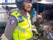 Pemotor Emak-emak Lawan Arah Bentak Polantas Berujung Diburu Polisi