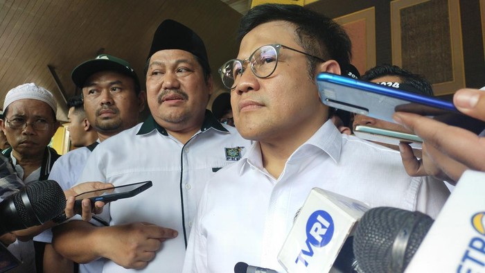 Cak Imin di Aula Pandansari, Taman Wiladarika, Cibubur, Jakarta Timur, Kamis (7/12/2023).