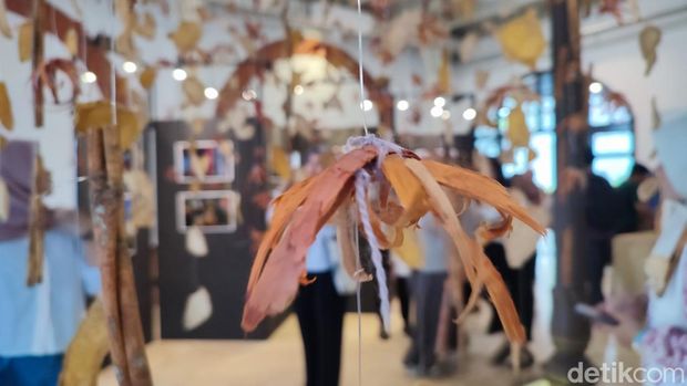 Pameran seni Semarang Bercerita Jalur Rempah di Gedung Outdetrap, Kota Lama, Semarang, Kamis (7/12/2023).