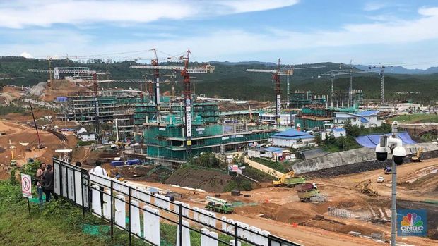 Progress terkini proyek IKN. (CNBC Indonesia/Wiji Nurhayat)