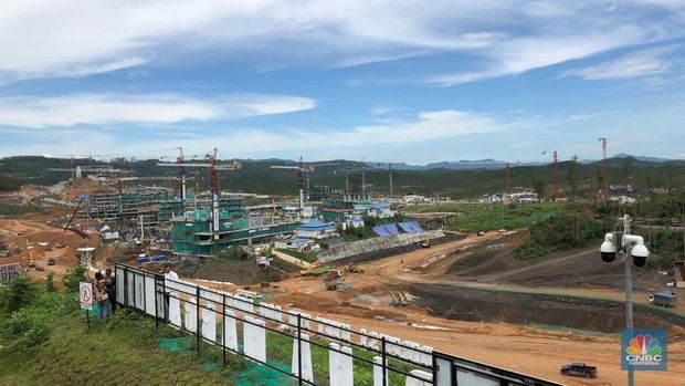 Progress terkini proyek IKN. (CNBC Indonesia/Wiji Nurhayat)