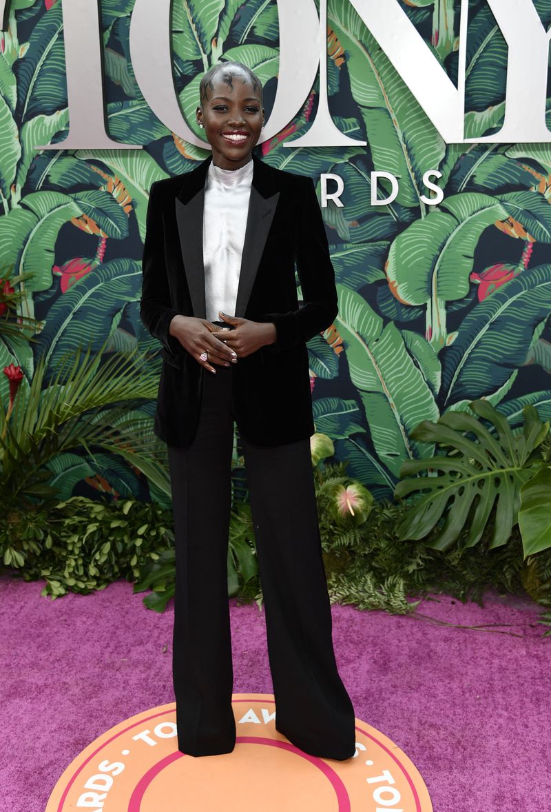Lupita Nyong'o arrives at the 76th annual Tony Awards on Sunday, June 11, 2023, at the United Palace theater in New York. (Photo by Evan Agostini/Invision/AP)