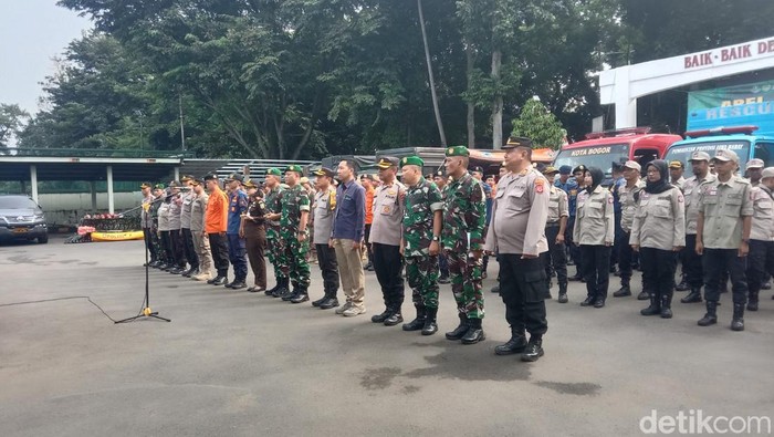 Apel siaga bencana di Kodim 0606 Kota Bogor. (M Sholihin)