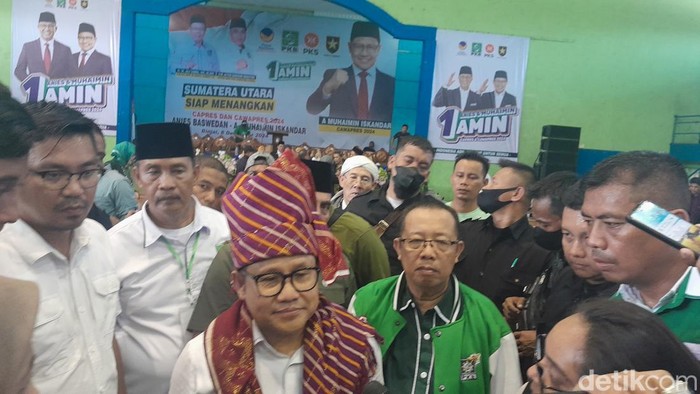 Muhaimin Iskandar saat kampanye di Binjai, Sumut. (Nizar Aldi/detikSumut)