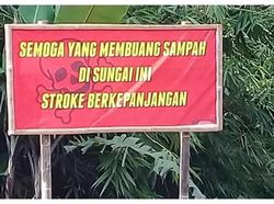 Spanduk Jangan Buang Sampah Sembarangan yang Nggak Biasa, Pake Disumpahin
