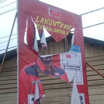 APK Iskandar Usman Al-Farlaky yang dirusak OTK di Aceh Timur (Foto: Dok Pribadi. Usman Al-Farlaky)