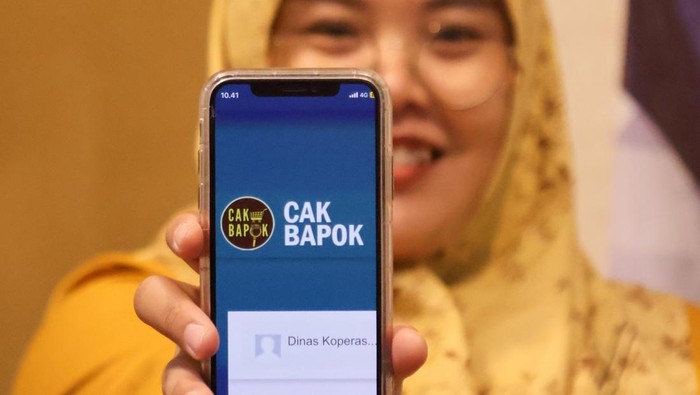 Aplikasi Cak Bapok yang berfungsi sebagai marketplace pengendali inflasi di Surabaya.