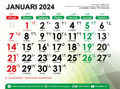 Kalender Hijriah 2024 Kemenag