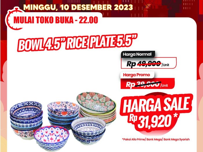 Transmart Full Day Sale-Mangkok piring cantik