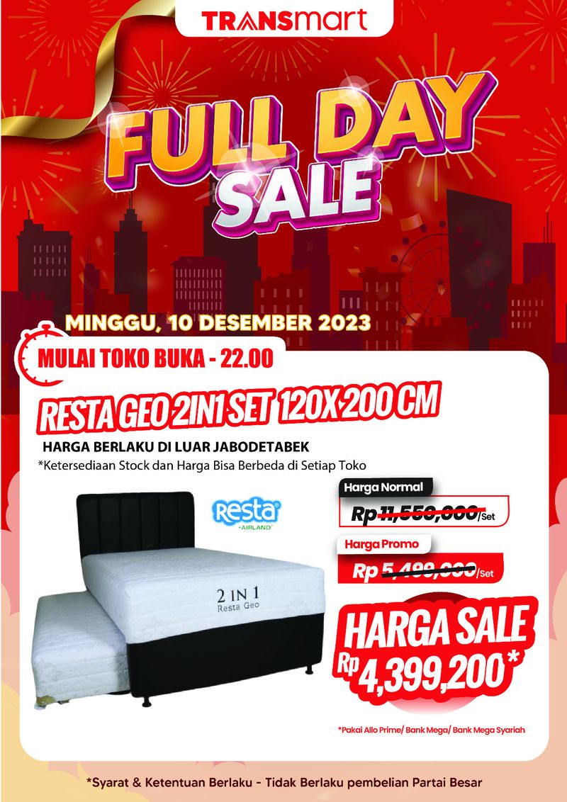 Transmart Full Day Sale- Tempat Tidur 2 in 1
