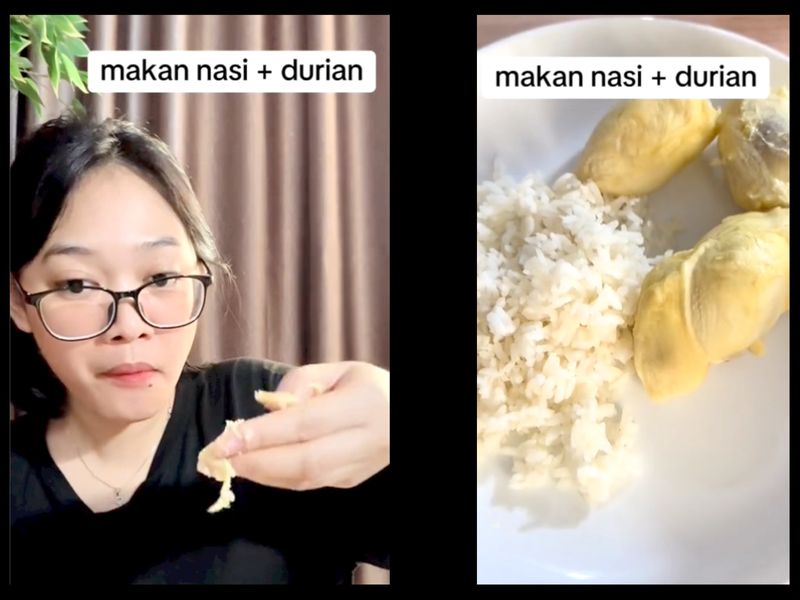Wanita Ini Sarapan Nasi Pakai Durian, Netizen Sebut 'Sakit Jiwa'