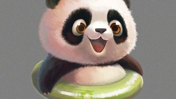 Lucu banget ya bayi panda kalau pake pelampung. Foto: (Bored Panda).