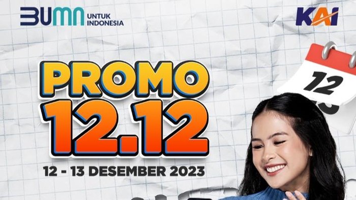 Info promo 12.12 diskon tiket kereta api (KA). Foto diunggah Minggu (10/12/2023).