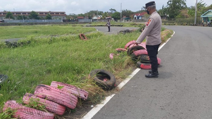 Lokasi korban tabrakan di sirkuit Mojosongo, Boyolali. Foto diunggah Minggu (10/12/2023).