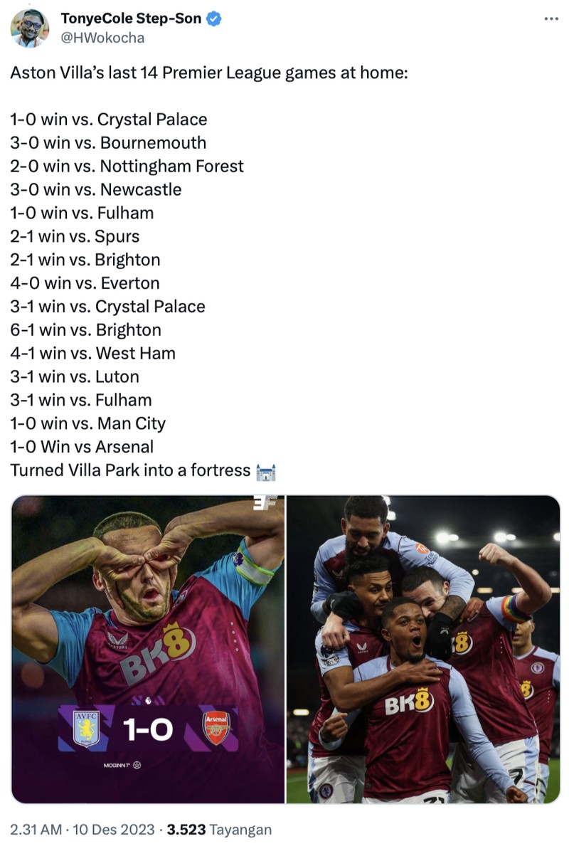 Meme Aston Villa vs Arsenal