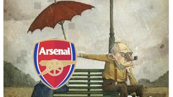Fans Arsenal melihat sang mantang mengalahkan tim idolanya. Foto: X