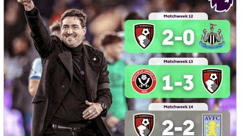 Pelatih Bournemouth yang lagi tokcer. Foto: X