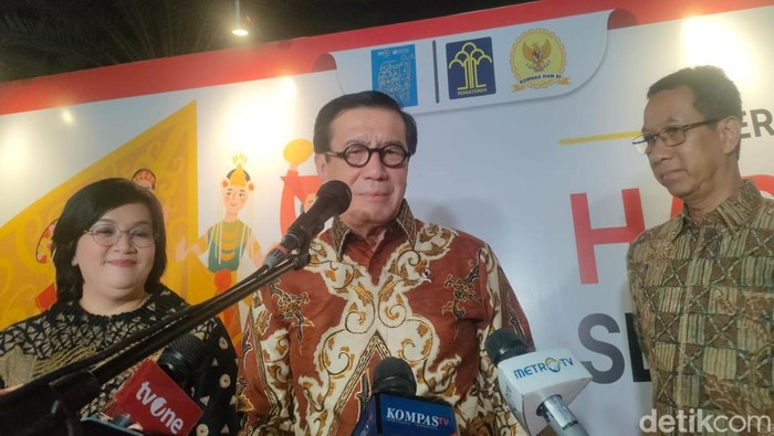 Menkumham Yasonna, Ketua Komnas HAM Atnike dan Pj Gubernur DKI Heru Budi