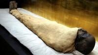 Mumi Imhotep dalam museum yang baru saja dibuka kembali usai renovasi.