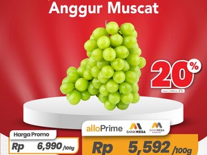 Pencinta Anggur Merapat! Anggur Muscat Rp 50 Ribuan di Transmart