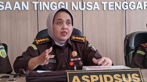 Asisten Pidana Khusus Kejati NTB Ely Rahmawati saat konferensi di ruangan Media Center Kejati NTB, Senin (11/12/2023). (Ahmad Viqi/detikBali)