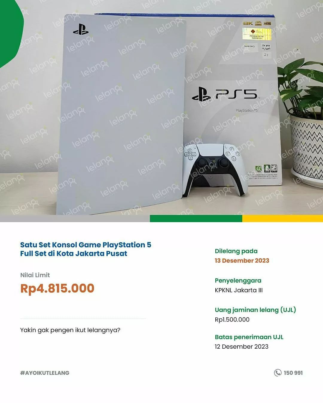 Barang gratifikasi yang akan dilelang oleh DJKN melalui KPKNL Jakarta III pada peringatan Hari Antikorupsi Sedunia. (Instagram @direktoratlelangdjkn)