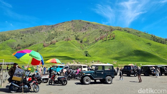 Taman Nasional Bromo Tengger Semeru (TNBTS) setelah terbakar Kamis (7/12/2023).