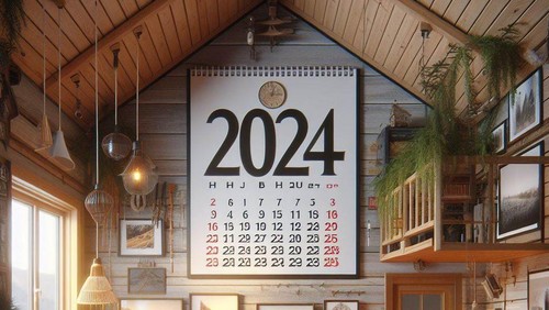Kalender 2024. (Ilustrasi ini memanfaatkan bantuan alat sumber terbuka AI, Bing)