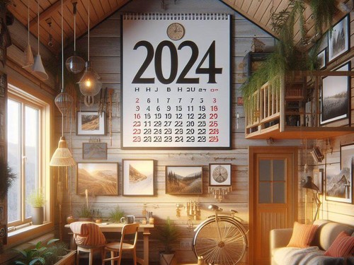Kalender 2024. (Ilustrasi ini memanfaatkan bantuan alat sumber terbuka AI, Bing)