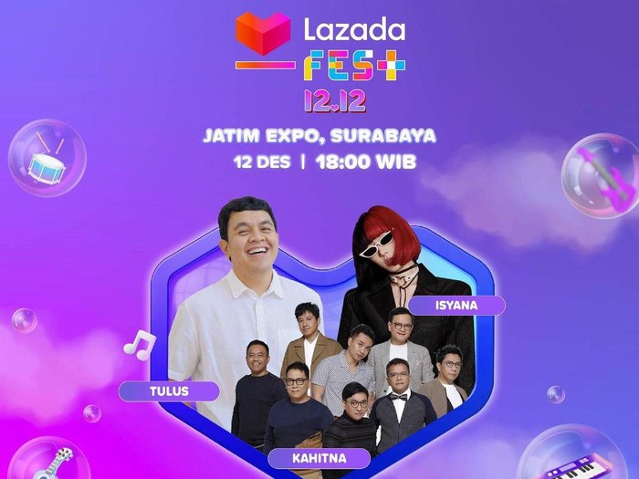 Konser musik Lazada Fest 12.12 di Surabaya.