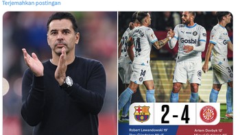Kemenangan ini sejarah bagi Girona karena berhasil mengalahkan Barcelona di laga resmi. Foto: X