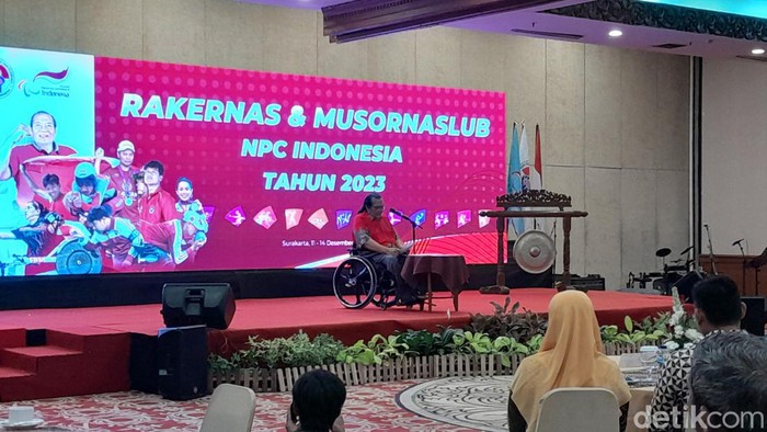 Pembukaan Raker dan Musornaslub NPC Indonesia di The Sunan Hotel, Senin (11/12/2023).