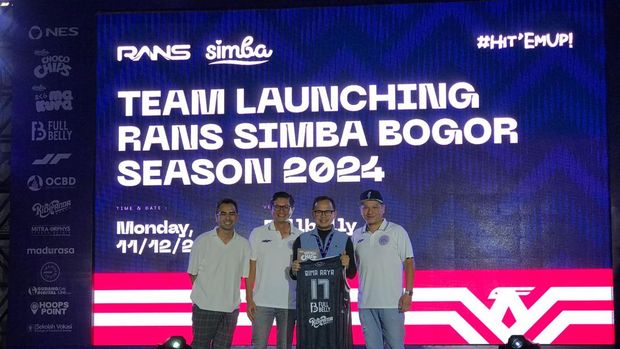 RANS Simba Bogor luncurkan tim jelang IBL 2024.